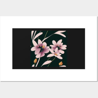 Beautiful Stylized Pink Flowers, for all those who love nature #204 Posters and Art